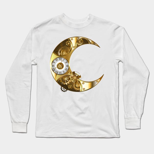 Mechanical Moon Long Sleeve T-Shirt by Blackmoon9